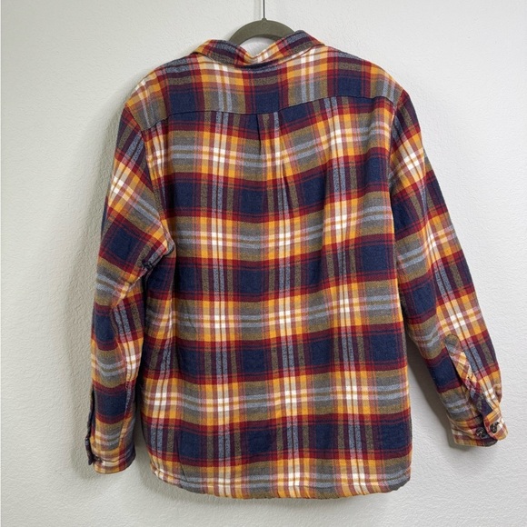 ROWM Men’s Flannel Shirt Jacket Sz L Sherpa Lined Plaid Fall Outdoor Thermal - Picture 5 of 8